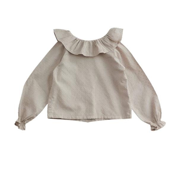 belle enfant plumeti blouse flax, baby and girls blouses for spring summer at kodomo boston, free shipping