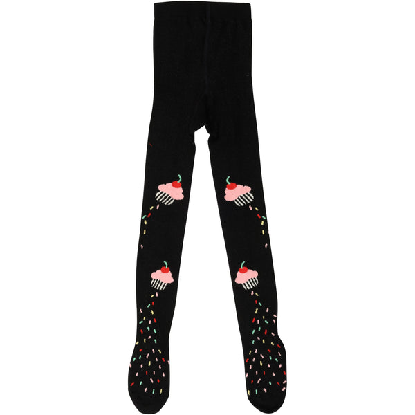 wauw capow by bang bang copenhagen rocket cakes tights black, ethical baby and kids clothing for fall winter 2020 at kodomo boston, free shipping