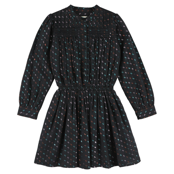 simple kids savoy candy polka dot dress black