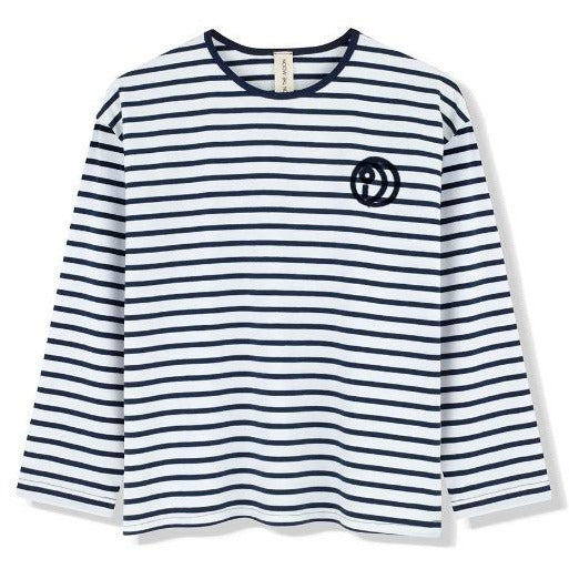 kids on the moon blink stripes long sleeve tee, kid's unisex cotton t-shirt