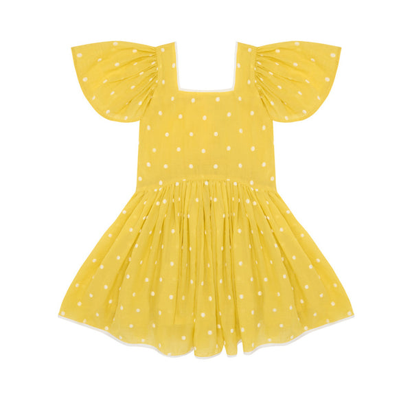 the middle daughter square the circle dress sour lemon spot