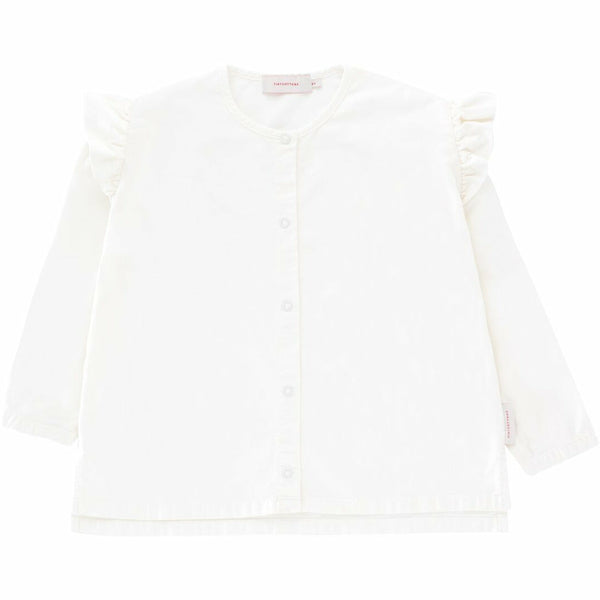 tinycottons solid shoulder frills blouse off-white - kodomo