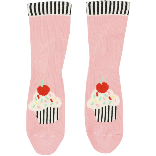 wauw capow by bang bang copenhagen cakes socks pink, ethical baby and kids clothing for fall winter 2020 at kodomo boston, free shipping