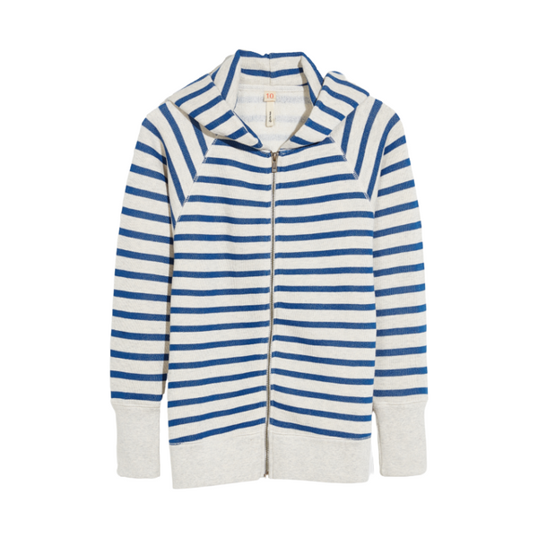 bellerose farina striped sweatshirt blue