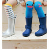 boxbo bowtie rain boots navy blue, girls shoes