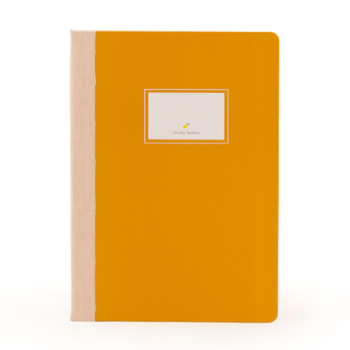 sticky lemon notebook linen caramel fudge - kodomo boston. free shipping.