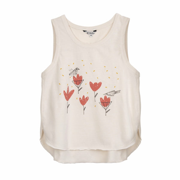 barn of monkeys flowers tank natural, ethical and comfortable kids clothing for spring summer 2020 at kodomo boston, free shipping