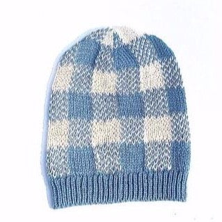 cabbages & kings ny gingham hat teal, kid's unisex knit beanies
