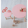 ooh noo pink half-moon table, sustainably made children's furniture 