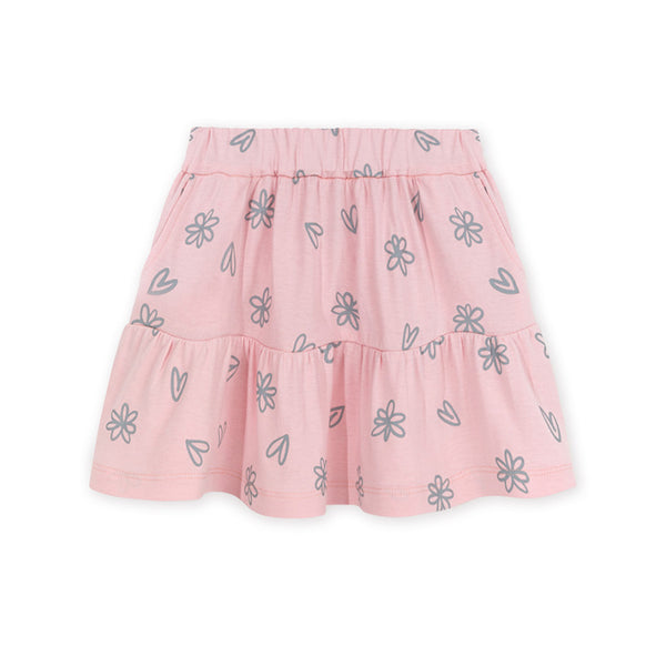 kids on the moon flora gris frill skirt pink