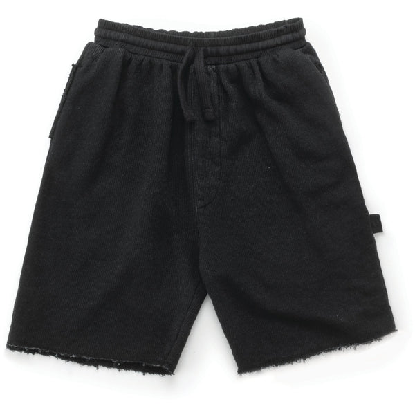 nununu bermuda sweatshorts dyed black - kodomo boston, free shipping.