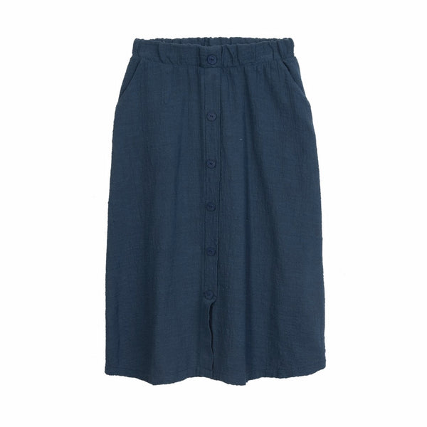 barn of monkeys skirt dark blue, ethical and comfortable girls skirts and clothing for spring summer 2020 at kodomo boston, free shipping