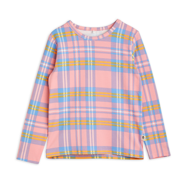 mini rodini check aop ls tee pink