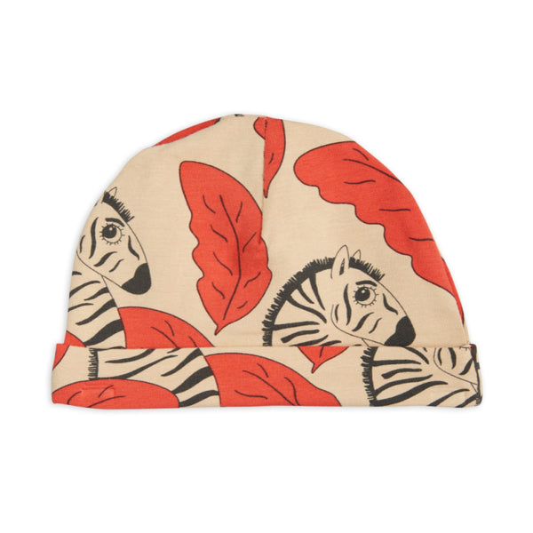 mini rodini zebra baby beanie red