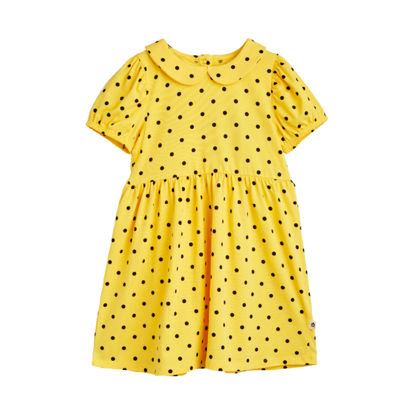 mini rodini polka dot aop ss dress yellow