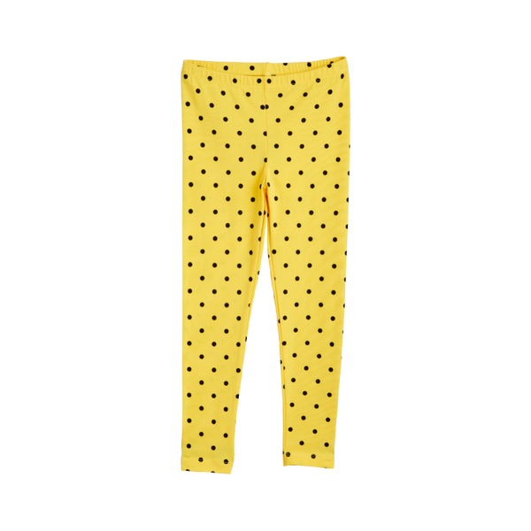 mini rodini polka dot leggings yellow