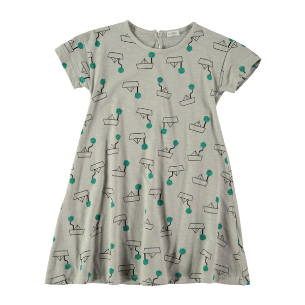 picnik paper boats dress blue gray