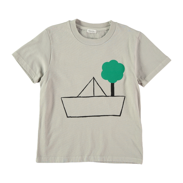 picnik paper boat t-shirt gray