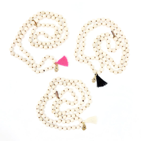 atsuyo et akiko hamsa wooden beads necklace - free fast shipping on all orders over $99 from kodomo