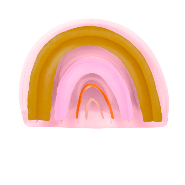 sunnylife inflatable rainbow sprinkler peachy pink, kid's outdoor activities toys