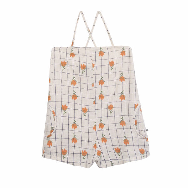 barn of monkeys flowers jumpsuit natural, ethical and comfortable kids clothing for spring summer 2020 at kodomo boston, free shipping
