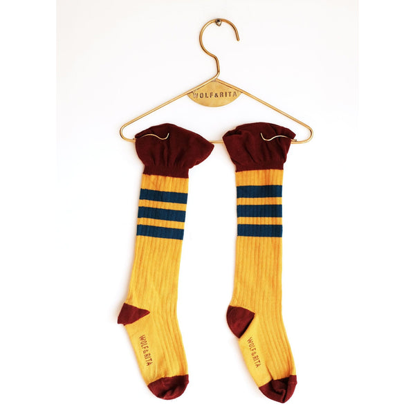 wolf & rita socks frills yellow - kodomo