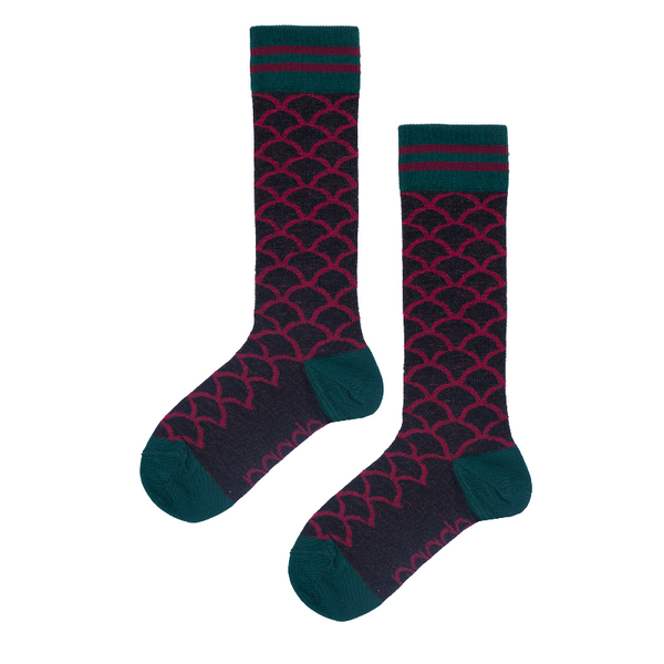 paade mode stella cotton socks black, children's footwear accessories, burgundy green pattern