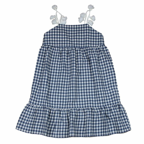 babe and tess dress check indigo