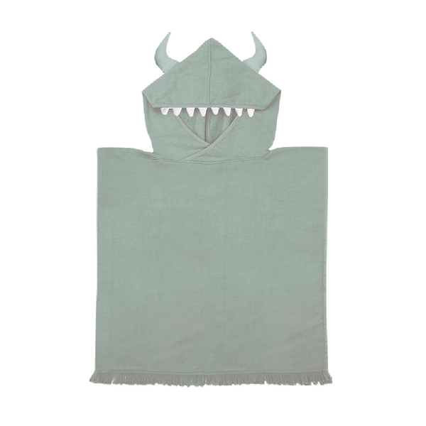 sunnylife hooded monster beach towel green