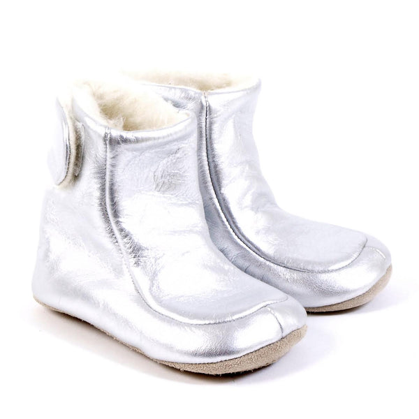 petit nord metallic silver bootie - kodomo boston