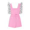 wauw capow by bang bang copenhagen frill playsuit pink front