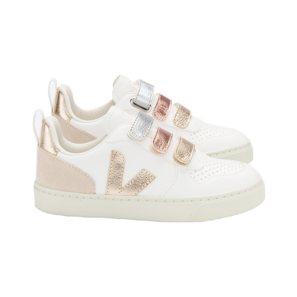 veja small v 10 velcro chromefree sneakers multi extra white shiny