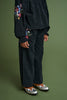 maison mangostan florecitas micro corduroy pants black