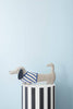 oyoy slinkii dog cushion beige/dark blue