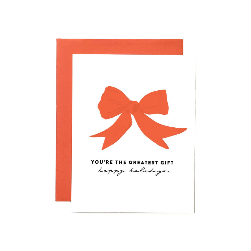 you're the greatest gift big bow holiday card