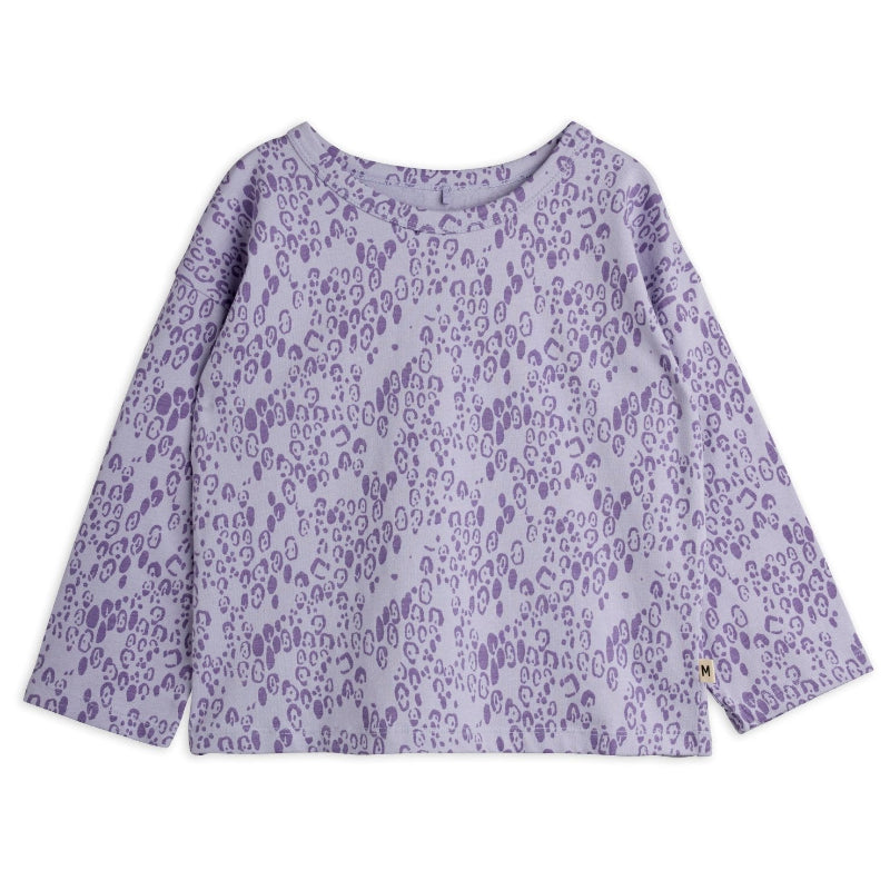 mini rodini leopard aop long sleeve t-shirt purple