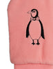 mini rodini penguin emb microfleece overlapping mittens pink