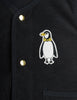 mini rodini penguin emb microfleece vest black