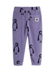 mini rodini penguin aop fleece trousers purple