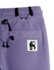 mini rodini penguin aop fleece trousers purple