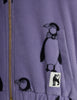mini rodini penguin aop fleece jacket purple