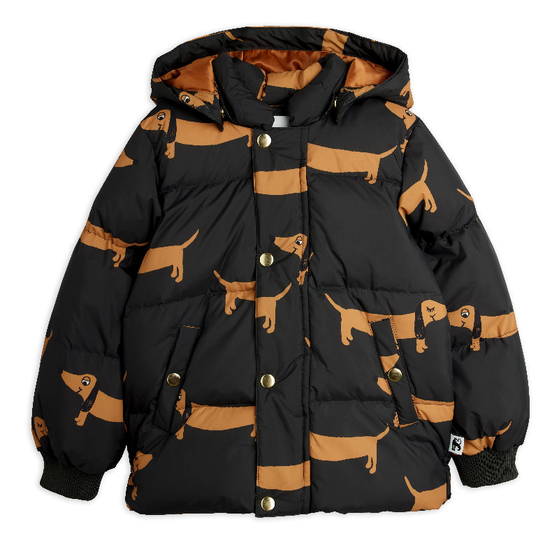 mini rodini dog aop puffer coat black