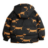 mini rodini dog aop puffer coat black