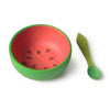Children's bowl and spoon set designed like watermelon