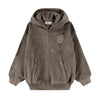 molo brown hoodie with a smiley face logo 
