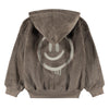 molo Brown hoodie with a smiley face design on the back 