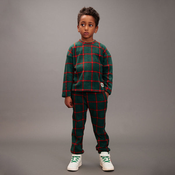 mini rodini plaid fleece top green – kodomo