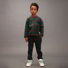 mini rodini plaid fleece top green
