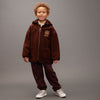 mini rodini bear embroidered pile jacket brown