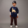 mini rodini dino applique sweatshirt blue